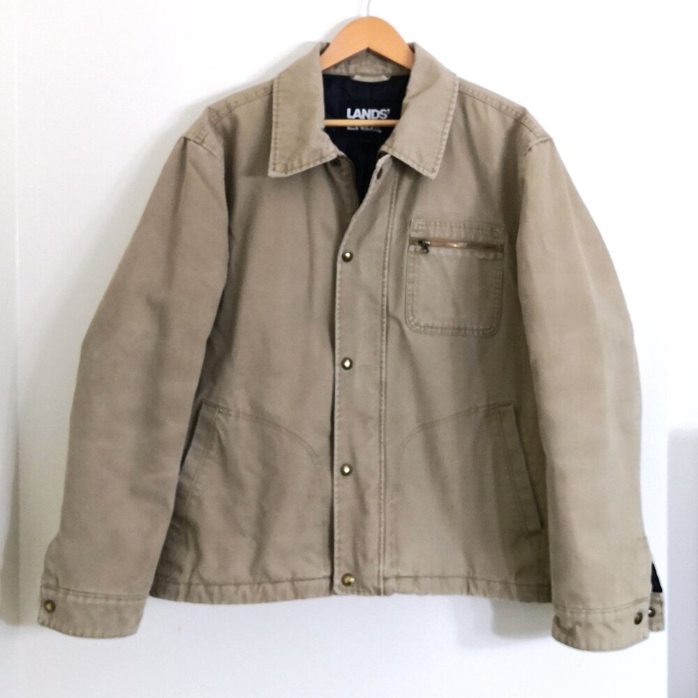 Lands' End Men's Multi-pockets Commute Jacket Tan Size L (42-44)
